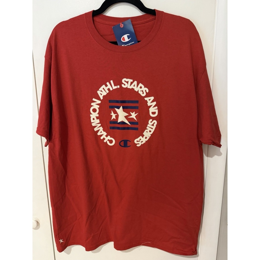 Champion T-shirt Mens XL Red White and Blue Logo Short Sleeve Graphic Tee
